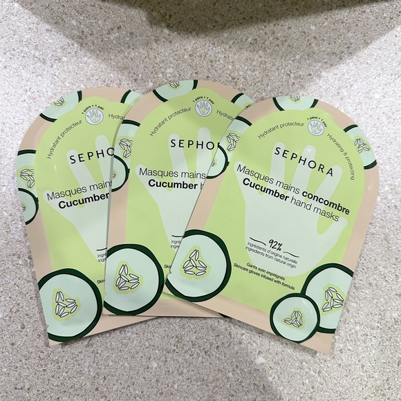NWT Sephora Set of 3 Clean Hand Masks Cucumber - Picture 2 of 4